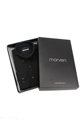 پیراهن مشکی مردانه اسلیم فیت Morven - کد 818692387