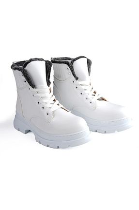 بوت سفید زنانه چرم مصنوعی پاشنه ساده پاشنه کوتاه ( 4 - 1 cm ) Gore-Tex کد 769729503