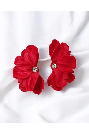 گوشواره جواهر قرمز میخ BeuBella Aksesuar - کد 854068104