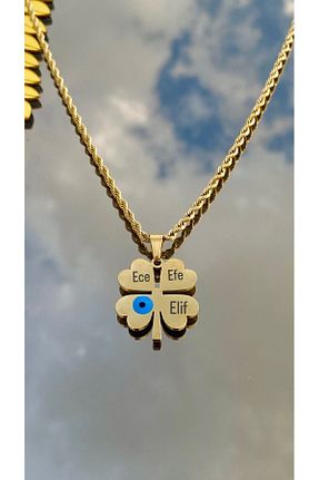 گردنبند استیل ( فولاد ) طلائی زنانه استیل ضد زنگ ay tasarım51 - کد 812787065