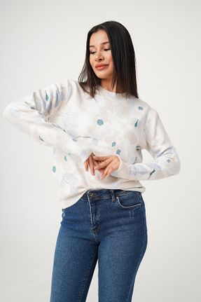 پلیور نباتی زنانه چاپی Hipo Trend - کد 858163904