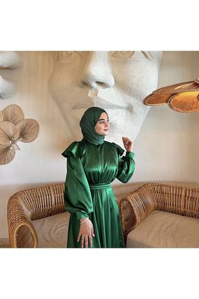 شال سبز زنانه شیفون BYATEİLER - کد 777552665