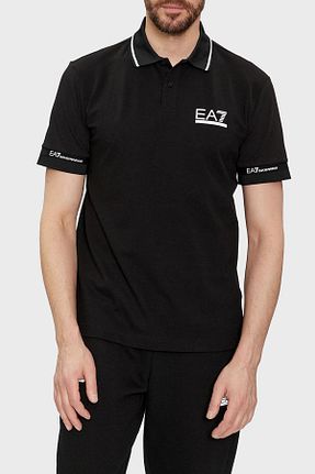پولوشرت مشکی مردانه پنبه - الاستین EA7 - کد 817906125