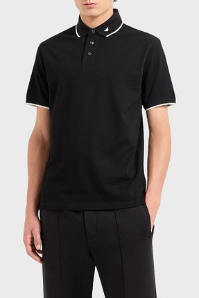 پولوشرت مشکی مردانه %100 پنبه Emporio Armani - کد 848028689