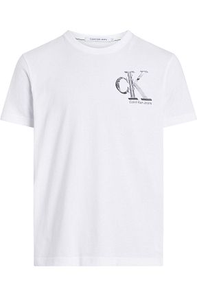 تیشرت سفید مردانه یقه دوچرخه Calvin Klein - کد 818525459