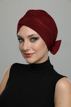 کلاه شنای حجاب زرشکی زنانه fidan bone - کد 69402841