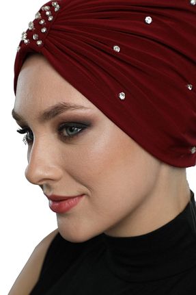 کلاه شنای حجاب زرشکی زنانه fidan bone - کد 123183924