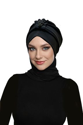 کلاه شنای حجاب مشکی زنانه fidan bone - کد 744408858