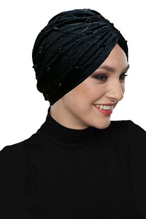 کلاه شنای حجاب مشکی زنانه fidan bone - کد 779996004