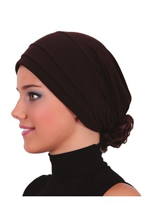 کلاه شنای حجاب قهوه ای زنانه fidan bone - کد 51444297