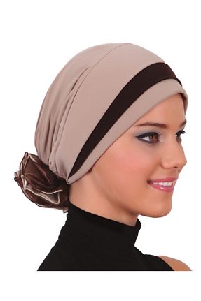 کلاه شنای حجاب بژ زنانه fidan bone - کد 68118531