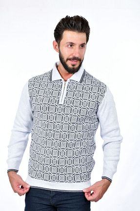پلیور سفید مردانه ساده Kamalı - کد 751498988