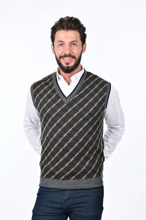 سوئیتر طوسی مردانه اکریلیک Kamalı - کد 740039098