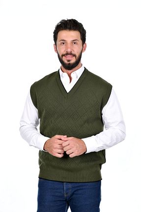 سوئیتر خاکی مردانه اکریلیک Kamalı - کد 274249954