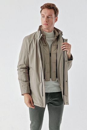 کاپشن خاکی مردانه پلی استر Morven - کد 773813158