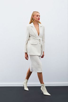 دامن طوسی زنانه پارچه Sateen - کد 858147771