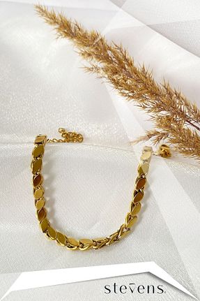دستبند استیل (فولاد) طلائی زنانه استیل (فولاد) STEVENS - کد 782907738