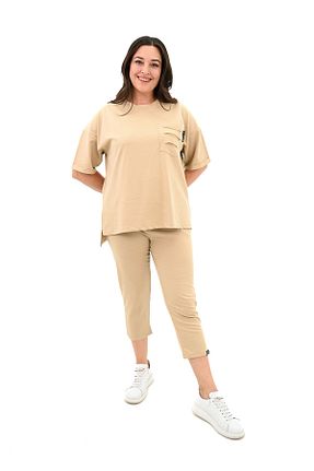 ست گرمکن بژ زنانه پاچه تنگ Koza Butik - کد 858160989