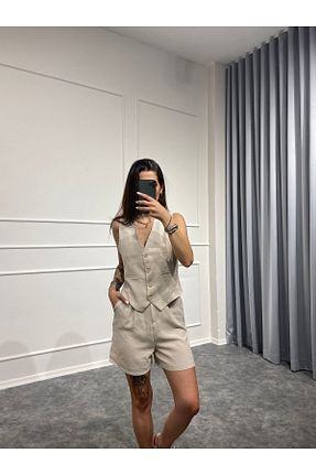 ست بالاتنه و پائین تنه طوسی زنانه بافتنی Sobce - کد 840725116