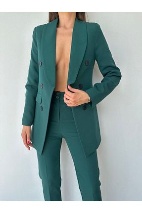 ست بالاتنه و پائین تنه سبز زنانه بافتنی MYGİYİMİSTANBUL - کد 858060004