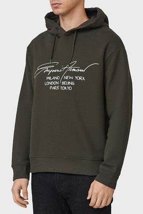 سوئیشرت خاکی مردانه چاپی Emporio Armani - کد 335981522