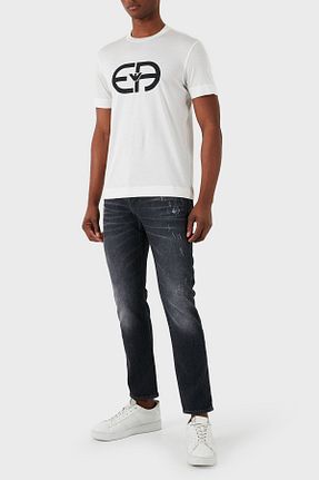 شلوار جین مشکی مردانه پاچه ساده Emporio Armani - کد 815120950