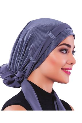 کلاه شنای حجاب طوسی زنانه fidan bone - کد 50882980