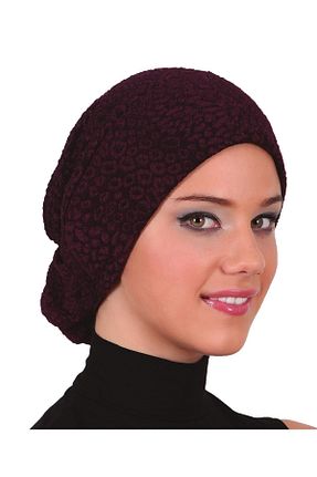 کلاه شنای حجاب بنفش زنانه fidan bone - کد 44206763