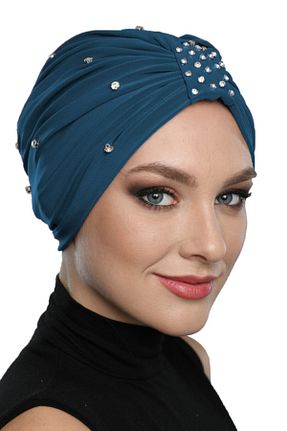 کلاه شنای حجاب آبی زنانه fidan bone - کد 50860807