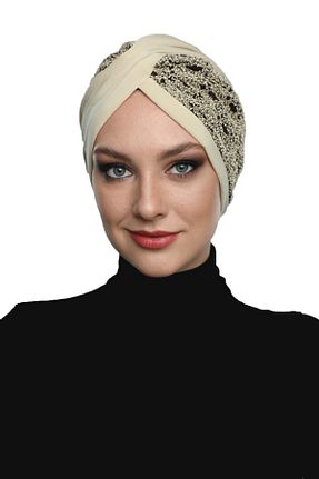 کلاه شنای حجاب بژ زنانه fidan bone - کد 44206754