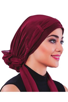 کلاه شنای حجاب زرشکی زنانه fidan bone - کد 50883010