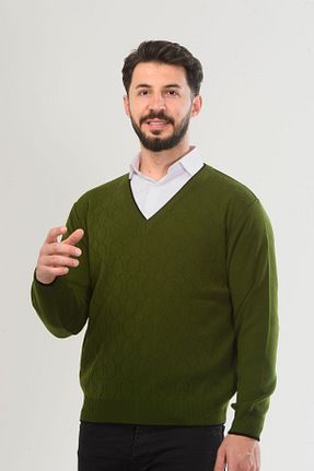 پلیور خاکی مردانه بافت دار Kamalı - کد 831414737