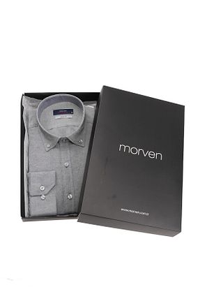 پیراهن طوسی مردانه اسلیم فیت Morven - کد 818677833