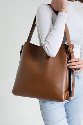 کیف دوشی قهوه ای زنانه چرم مصنوعی HONEY BAG - کد 773822297