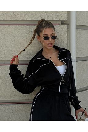 ست بالاتنه و پائین تنه مشکی زنانه بافتنی TAYT VEGAS - کد 858185391