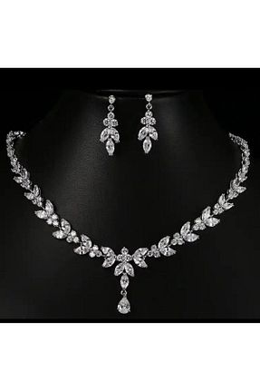 ست جواهر سفید زنانه رودیوم DESİGNEDBYD - کد 667105934