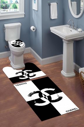 پادری حمام مشکی پلی استر Doruklar Home Collection - کد 744610947