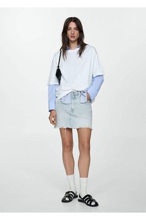 دامن آبی زنانه پارچه MANGO - کد 831157539