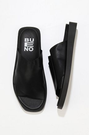 دمپائی مشکی زنانه چرم خالص Bueno Shoes - کد 107168041