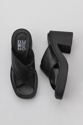 دمپائی مشکی زنانه چرم خالص Bueno Shoes - کد 774836790