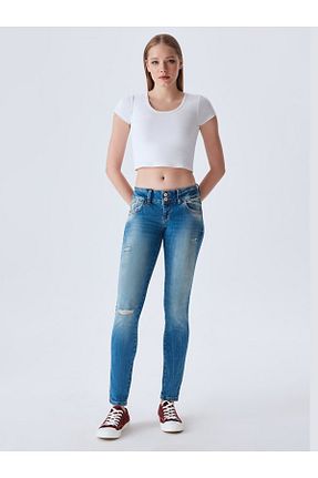 شلوار جین آبی زنانه پاچه تنگ Ltb - کد 746286756