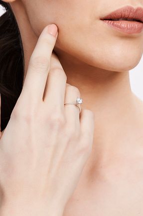 انگشتر طلا سفید زنانه 8 عیار Altınbaş - کد 58678745