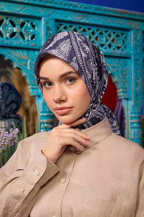 روسری نارنجی پنبه پلی استر İpekhan - کد 859185222