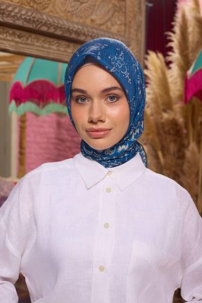 روسری زرد پنبه پلی استر İpekhan - کد 859185161