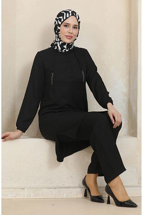 ست بالاتنه و پائین تنه حجاب مشکی زنانه Relaxed sefamerve - کد 858128777