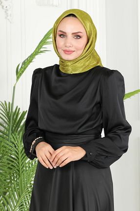 روسری سبز 90 x 90 Modaselvim - کد 858146558