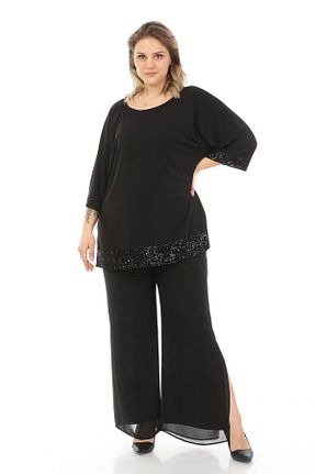 تونیک سایز بزرگ مشکی زنانه بافتنی Zer Otantik - کد 302589160