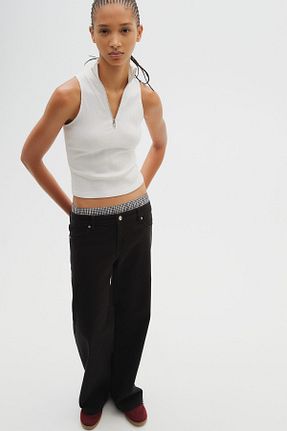 شلوار مشکی زنانه پاچه ساده H&M - کد 858144719