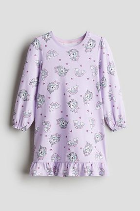 ست لباس راحتی بنفش بچه گانه ساده H&M - کد 858149196