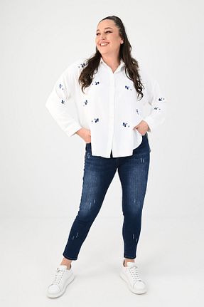 پیراهن سفید زنانه رگولار Koza Butik - کد 808330811